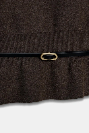 Трикотажный джемпер с поясом- Заказать в России