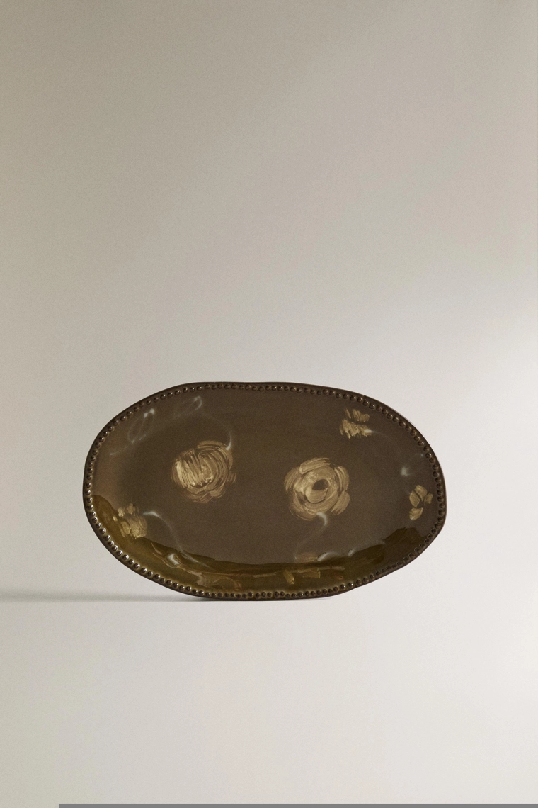 Маленький цветочный поднос для ванной комнаты