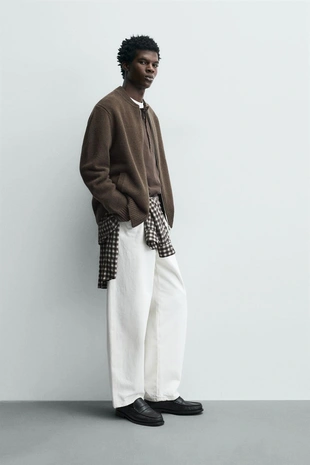 Куртка из 100% шерсти на молнии- Заказать в России