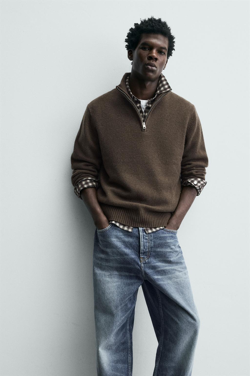 СВИТЕР ИЗ 100% ШЕРСТИ С ВОРОТНИКОМ НА МОЛНИИ