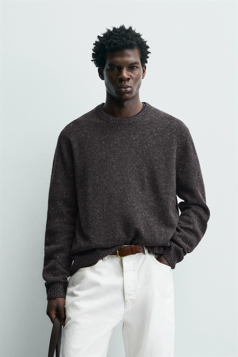 Джемпер с пуговицами из шерсти свободной посадки