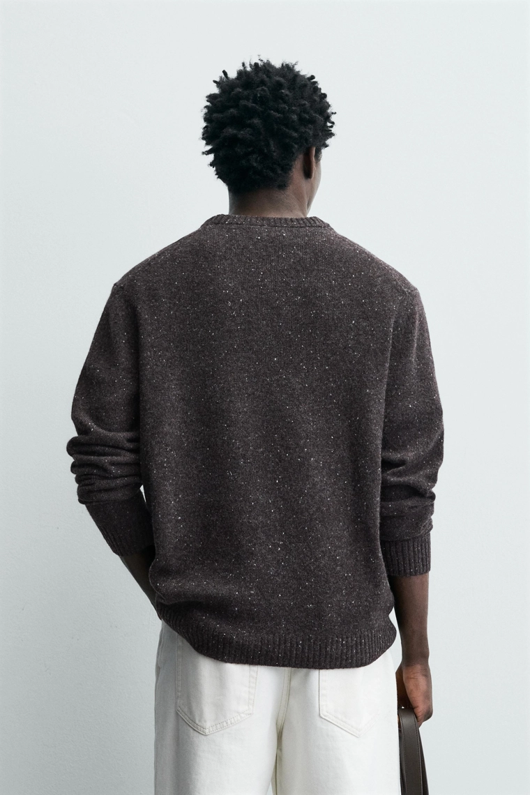 Джемпер с пуговицами из шерсти свободной посадки