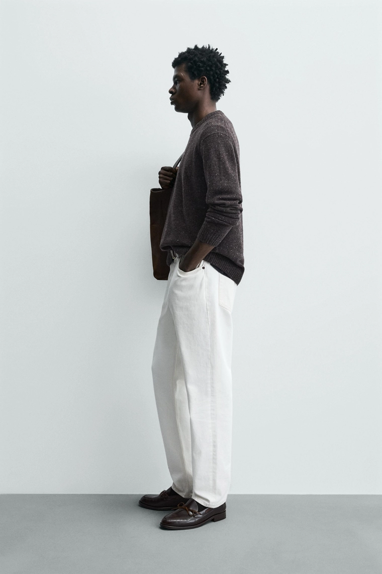 Джемпер с пуговицами из шерсти свободной посадки