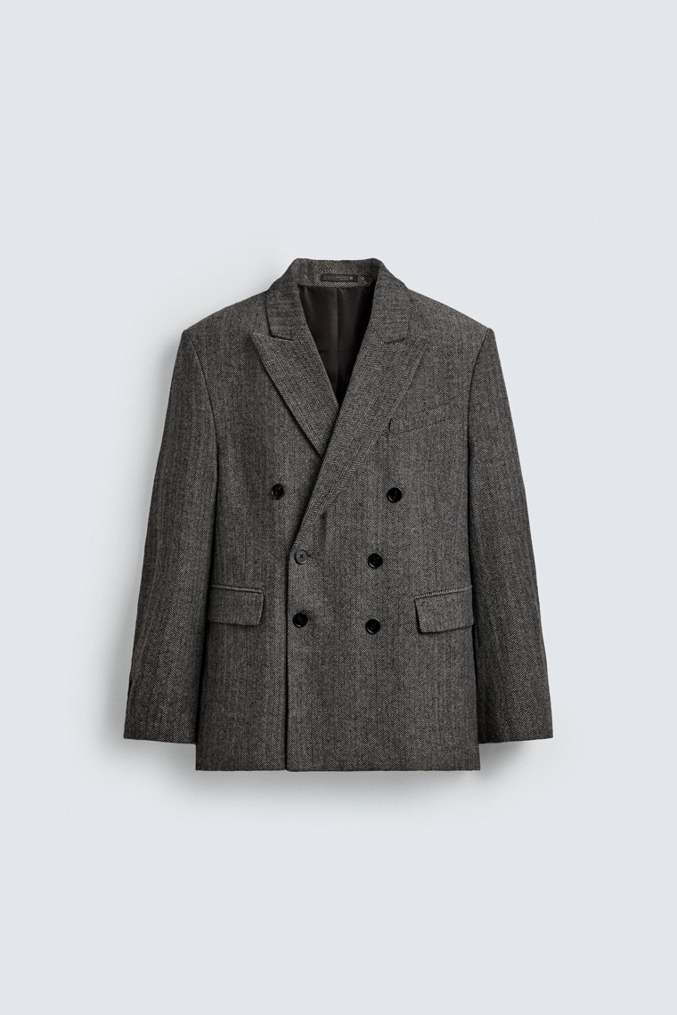 Пиджак в клетку из шерстяной смеси