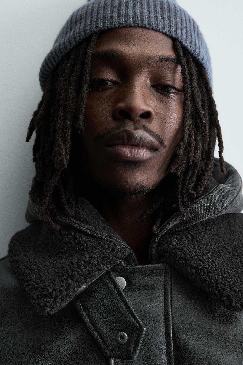 КУРТКА ИЗ ИСКУССТВЕННОЙ КОЖИ СО СЪЕМНЫМ ВОРОТНИКОМ