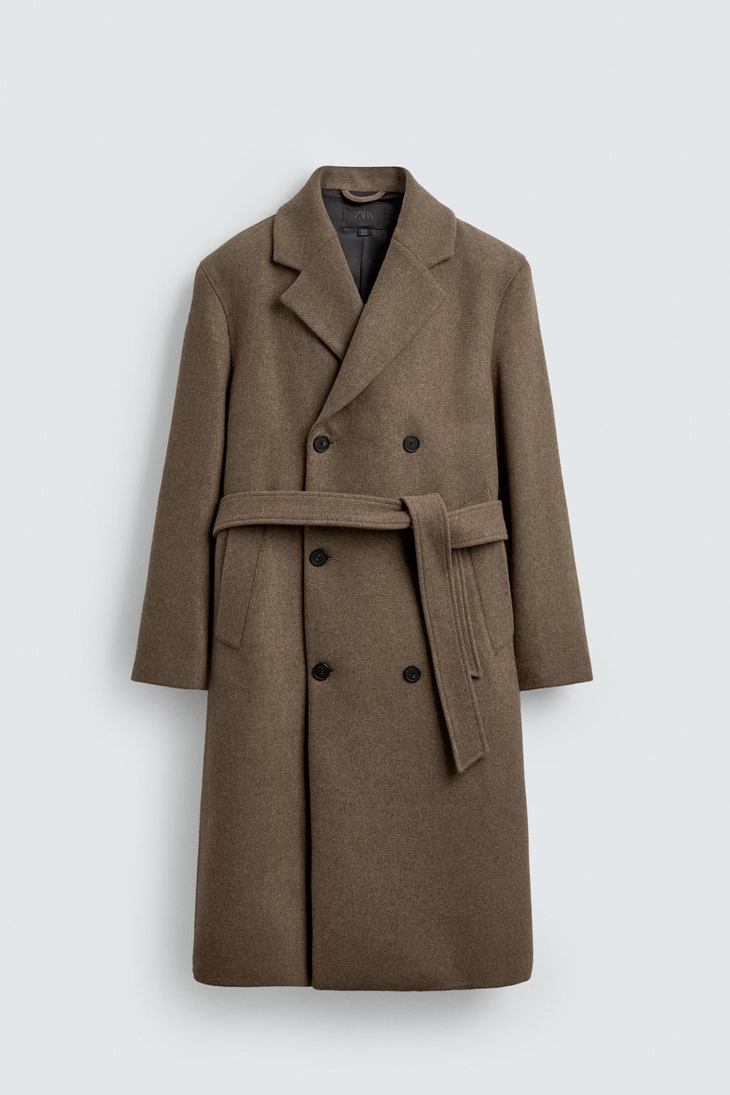 ДВУБОРТНОЕ ПАЛЬТО ИЗ ШЕРСТИ С ПОЯСОМ