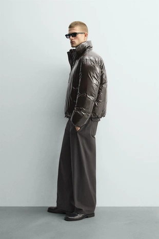 Стеганая куртка с блеском- Заказать в России