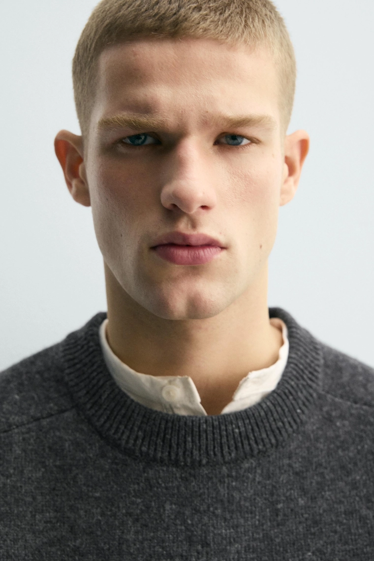 Джемпер из шерсти двухцветный