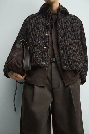 Куртка-бомбер из вельвета в клетку- Заказать в России