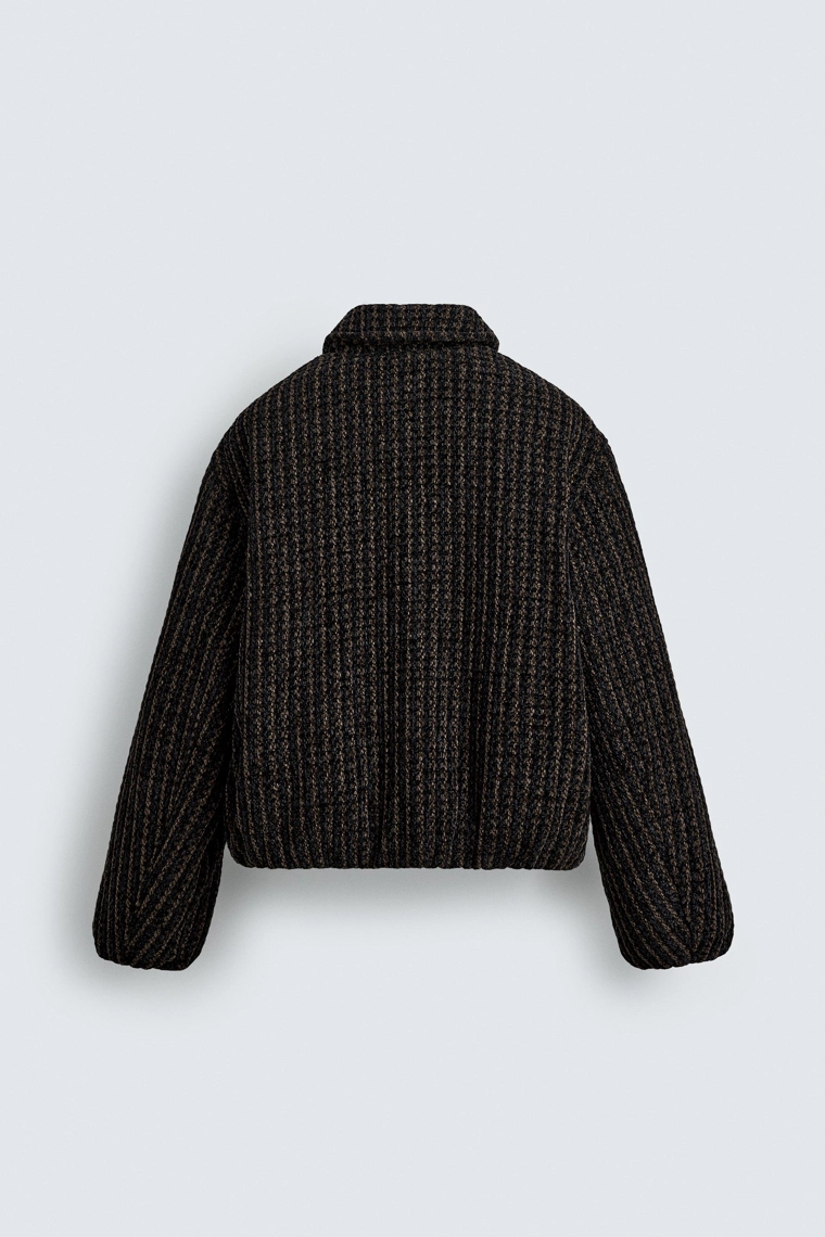 Куртка в клетку из ворсистой ткани