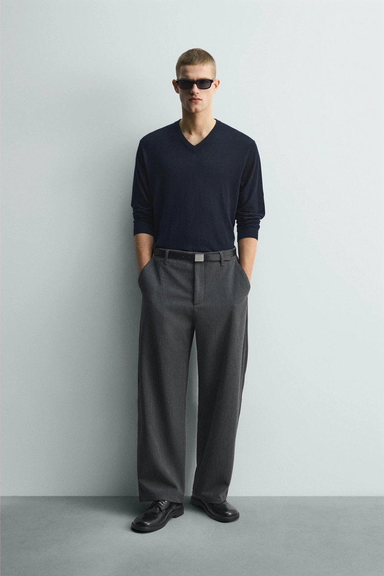 Брюки свободного кроя из текстурированной ткани