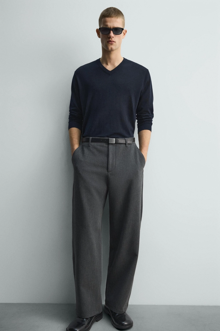 Брюки свободного кроя из текстурированной ткани