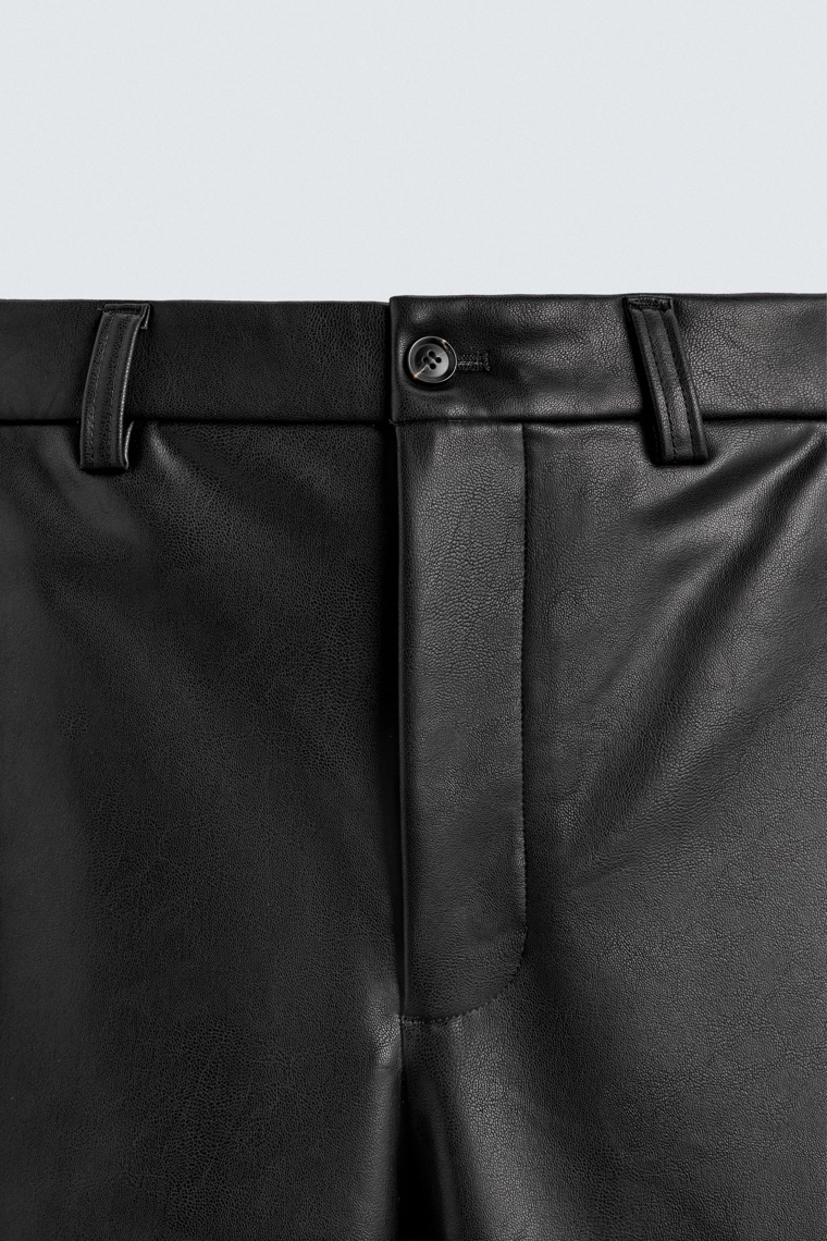 Брюки свободного кроя из кожзаменителя