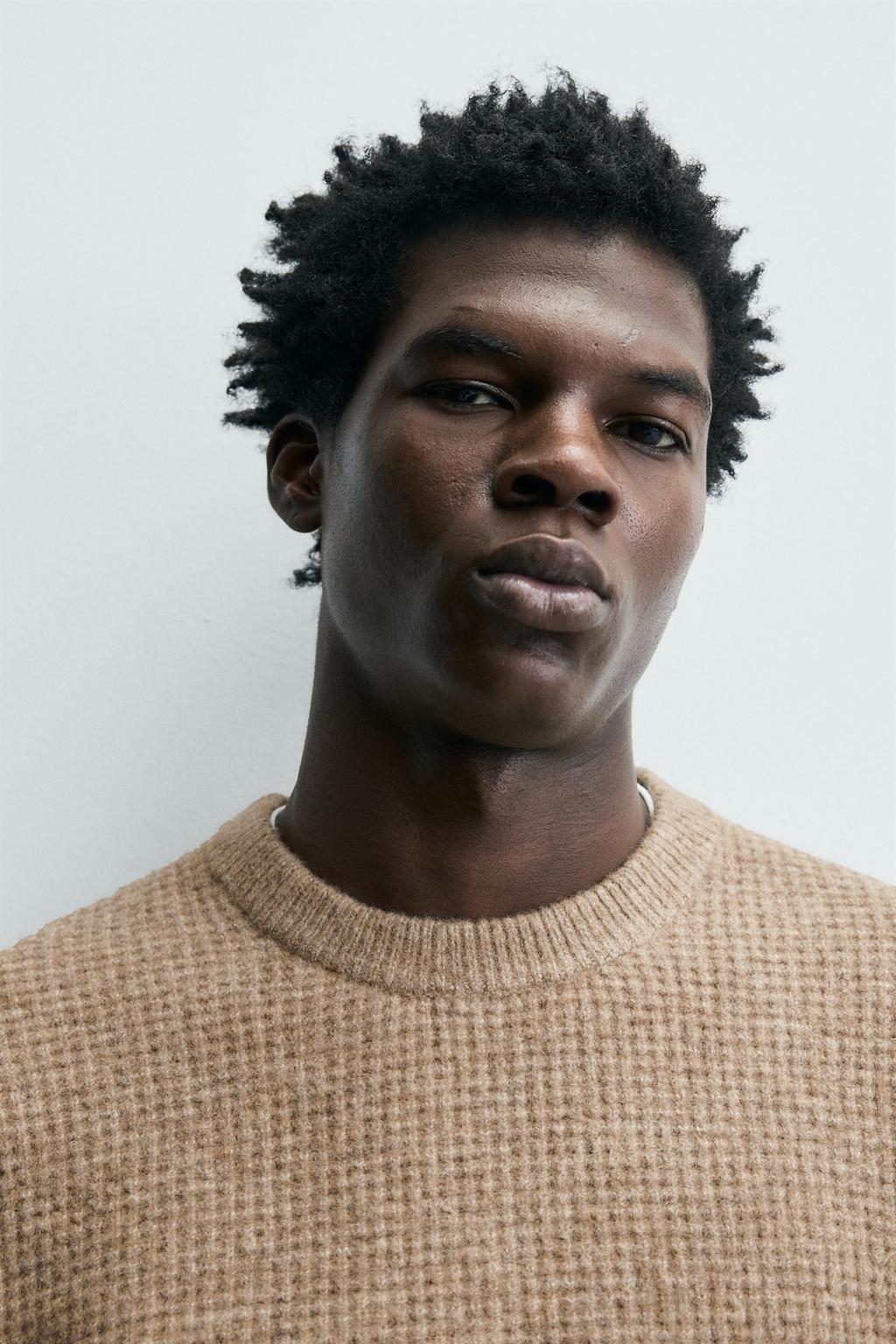 СВИТЕР ИЗ ТКАНИ ВАФЕЛЬНОЙ СТРУКТУРЫ