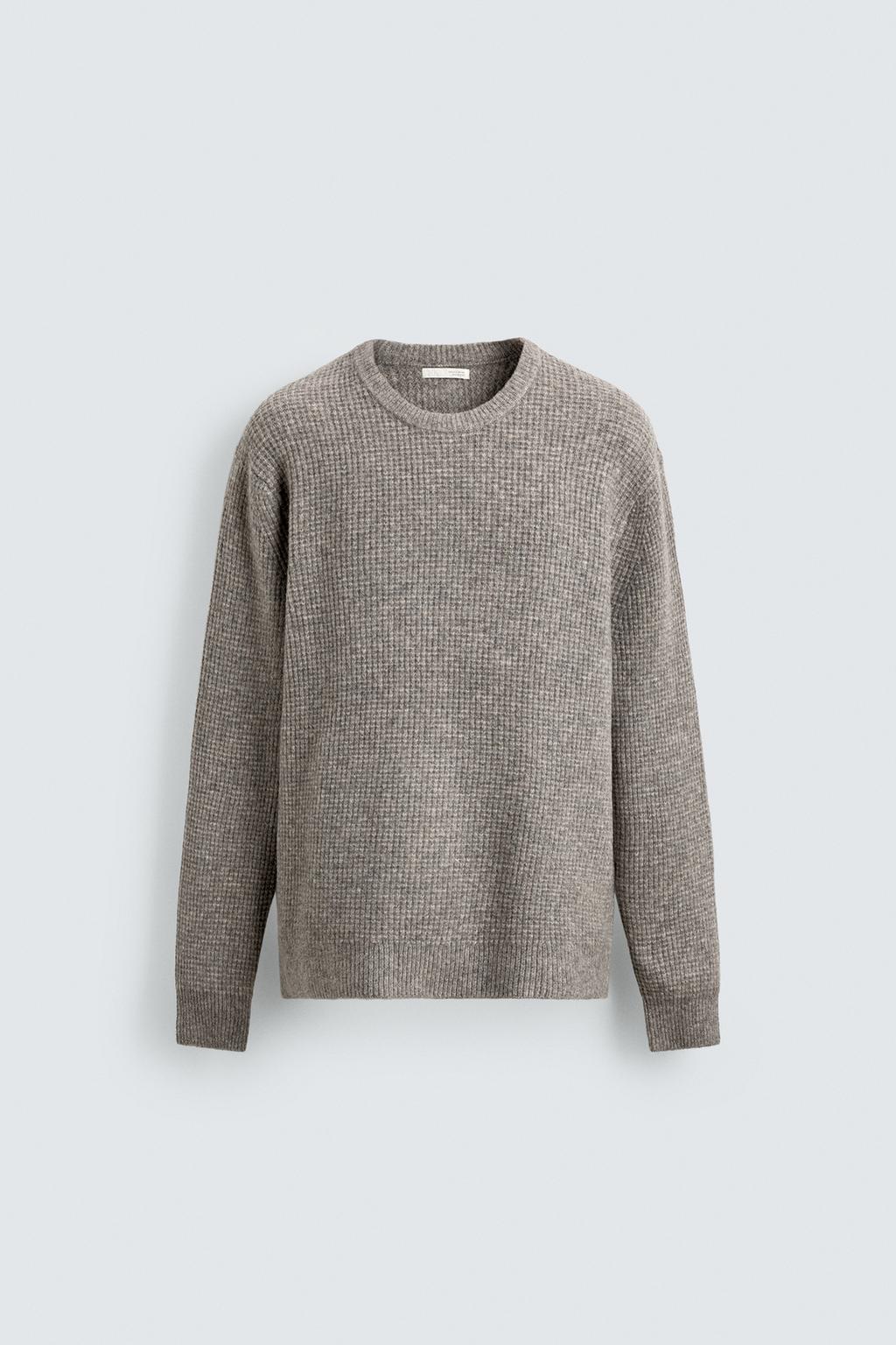 СВИТЕР REGULAR FIT ИЗ ВАФЕЛЬНОЙ ТКАНИ