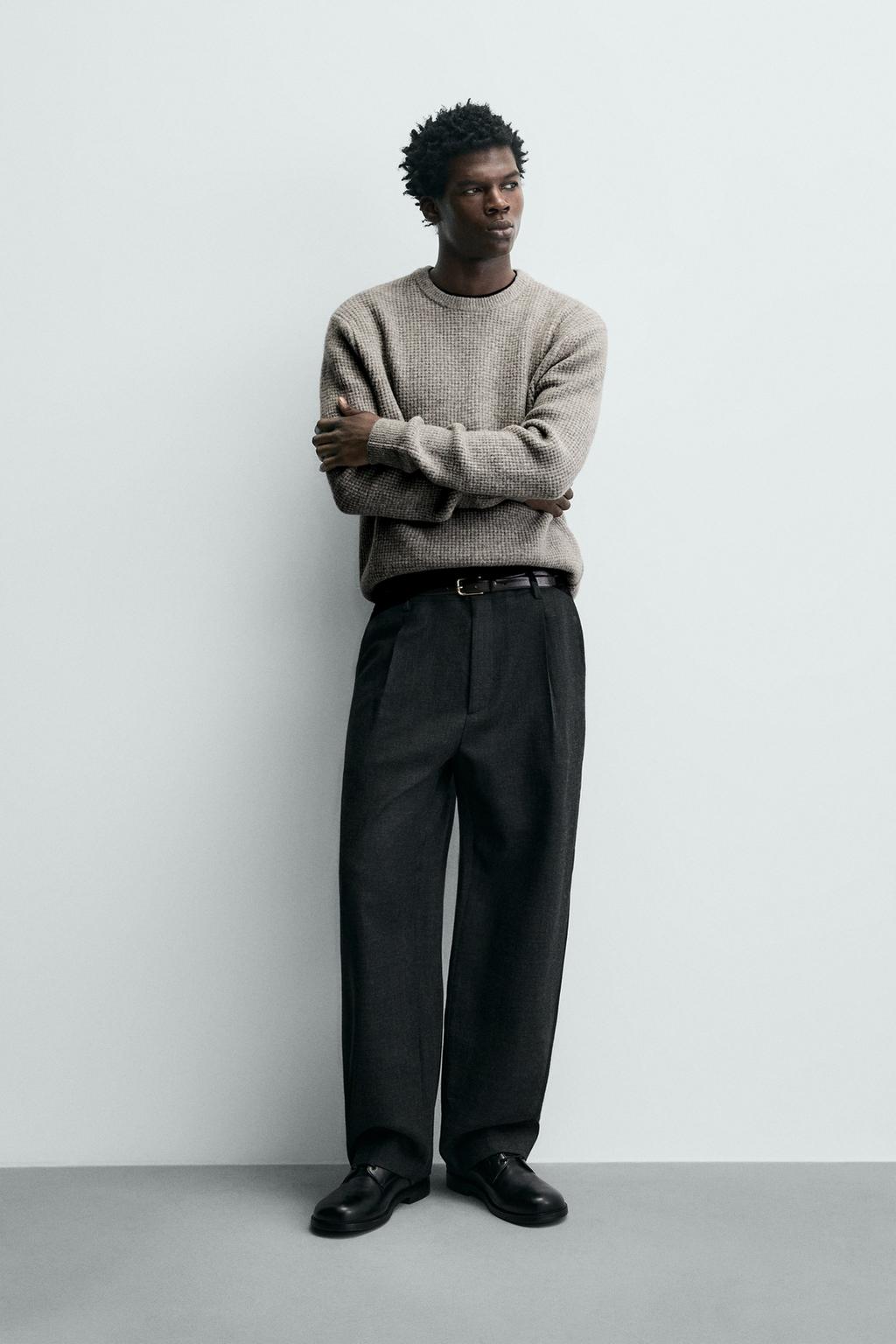 СВИТЕР REGULAR FIT ИЗ ВАФЕЛЬНОЙ ТКАНИ