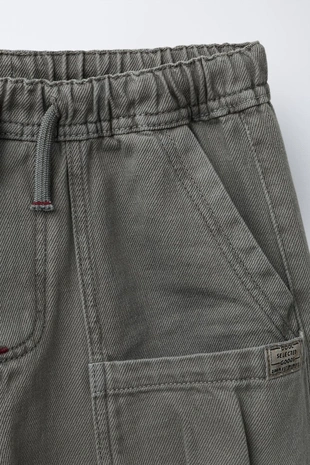 Grey marl | 4676/850/803 - Zara Брюки BALLOON с карманами