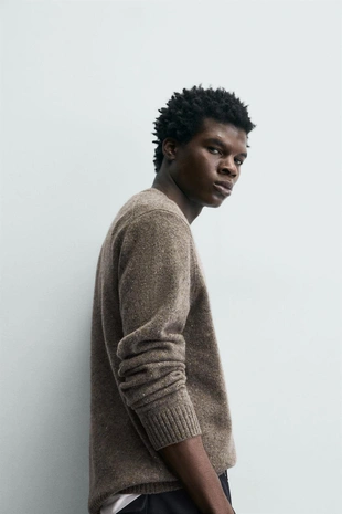 Свитер из 100% шерсти с эффектом пряжи- Заказать в России