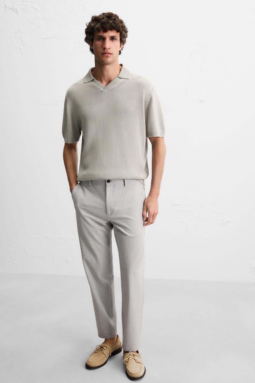 БРЮКИ КОМФОРТНОЙ ПОСАДКИ ИЗ РЕЛЬЕФНОЙ ТКАНИ