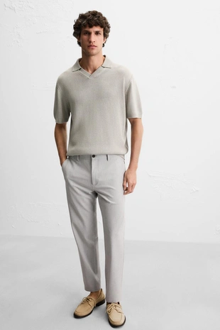 Брюки комфортной посадки из рельефной ткани- Заказать в России