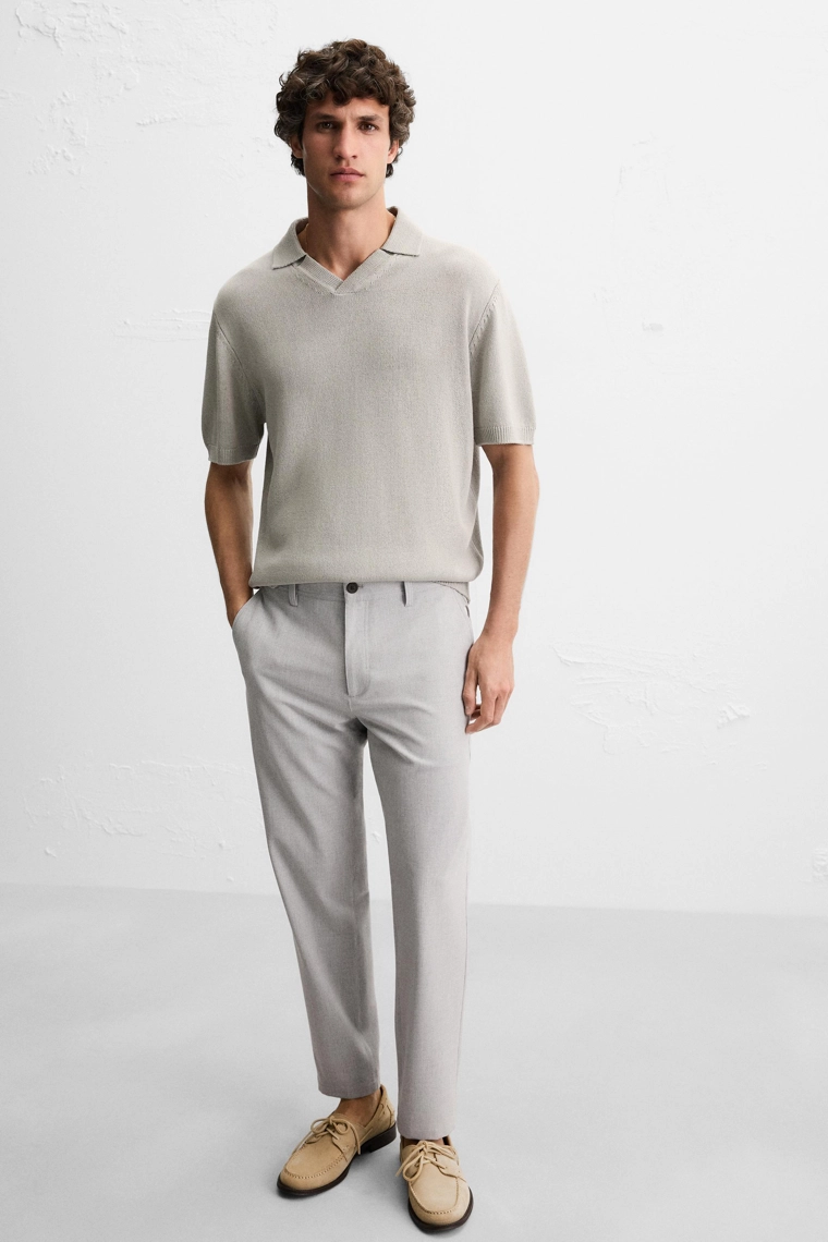 Комфортабельные текстурированные брюки-чино