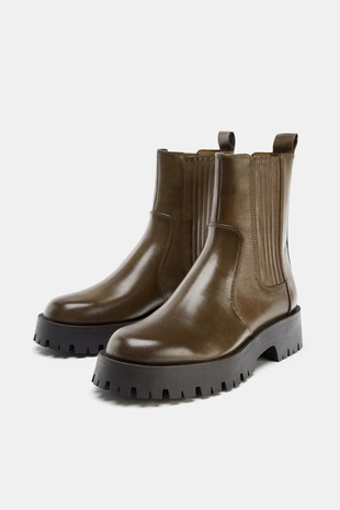 Ботинки на рифленой подошве с эффектом потертости- Заказать в России