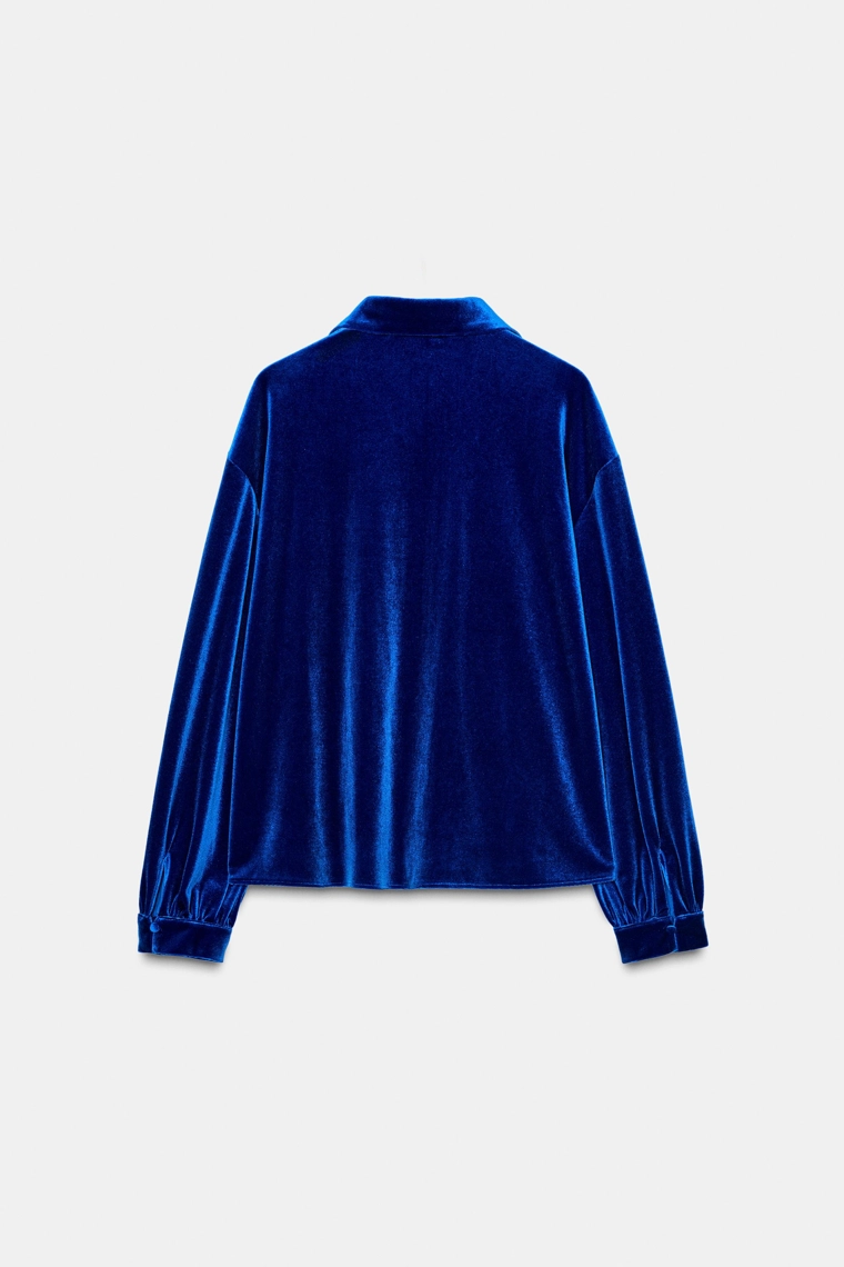 Бархатная рубашка с завязками