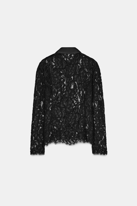 РУБАШКА С КРУЖЕВОМ коллекция Zara «ZW»