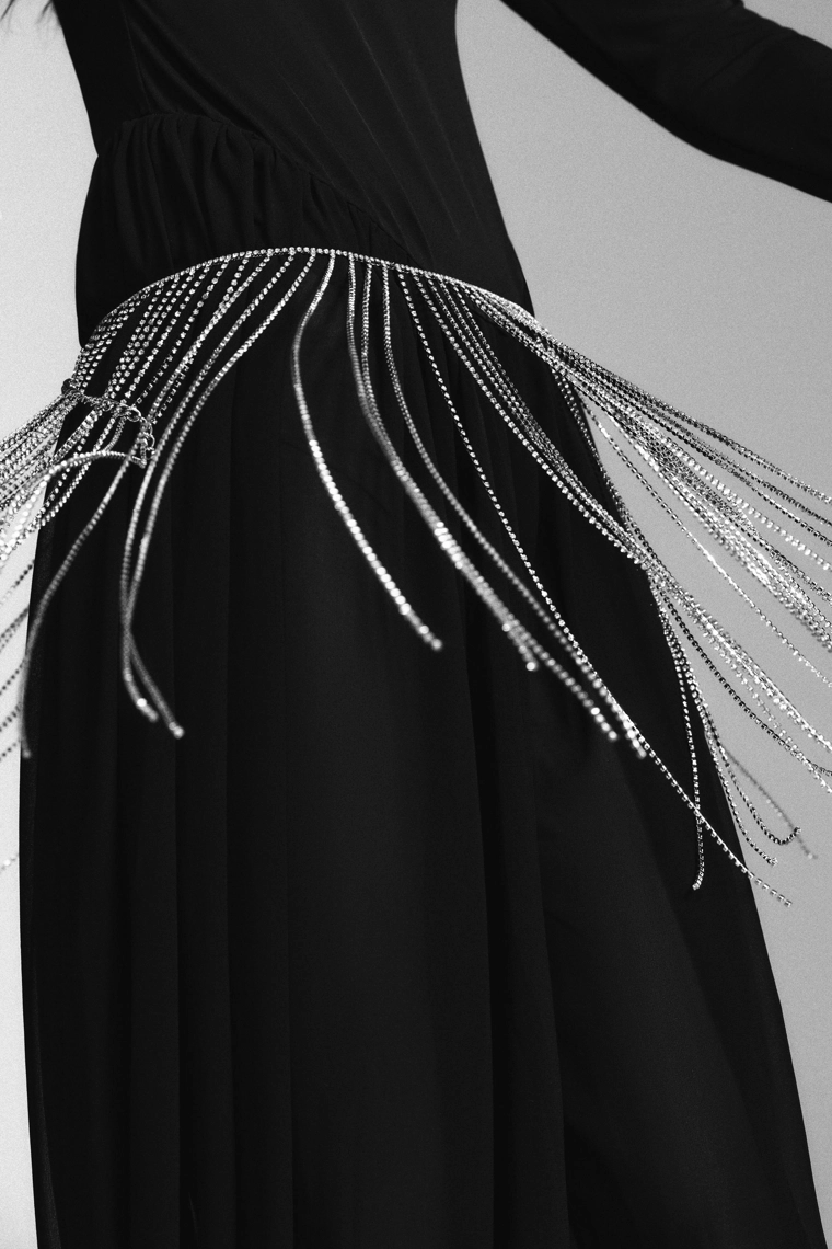 Пояс-юбка со стразами