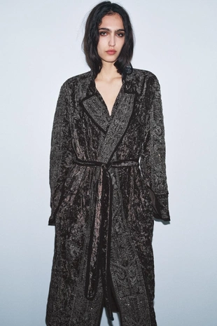 Кимоно из бархата с вышивкой — ZW COLLECTION LIMITED EDITION- Заказать в России