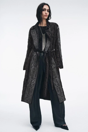 Кимоно из бархата с вышивкой — ZW COLLECTION LIMITED EDITION- Заказать в России