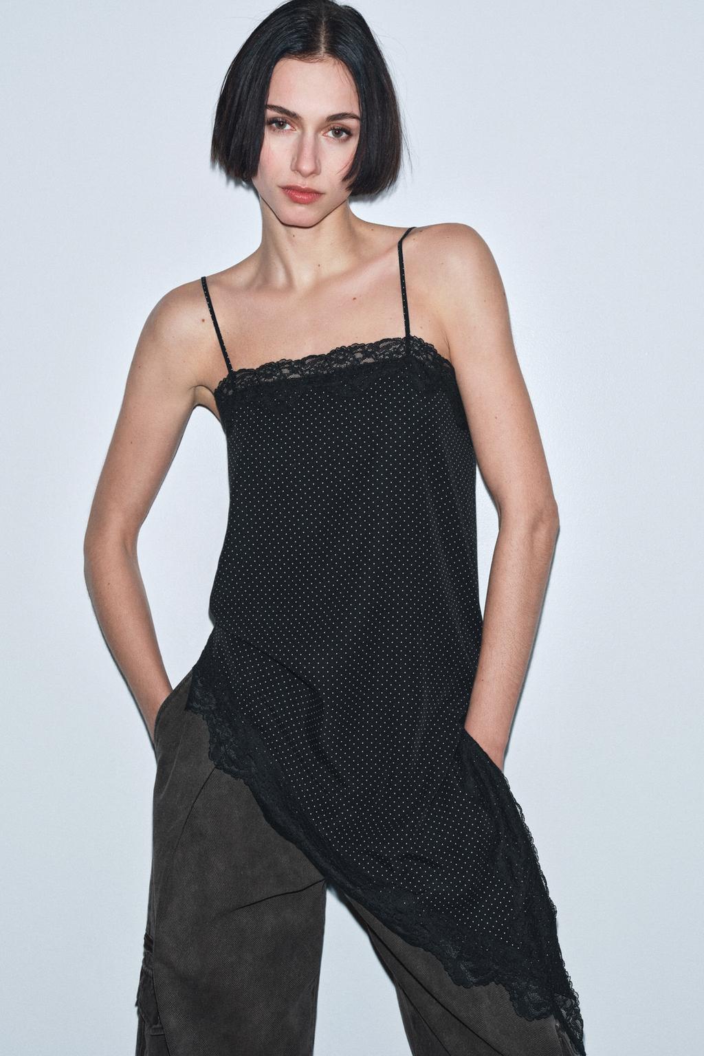 АСИММЕТРИЧНЫЙ ТОП В ГОРОШЕК ИЗ КОЛЛЕКЦИИ ZW