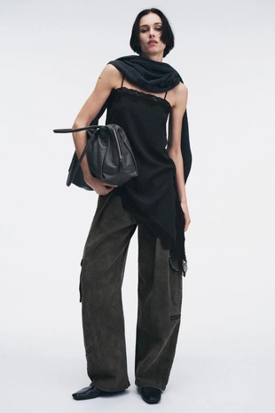 Асимметричный топ в горошек из коллекции ZW- Заказать в России