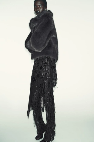 Двустороннее короткое пальто из искусственного меха- Заказать в России