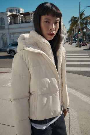 Анорак с капюшоном и искусственным мехом WATER REPELLENT WINDPROOF- Заказать в России