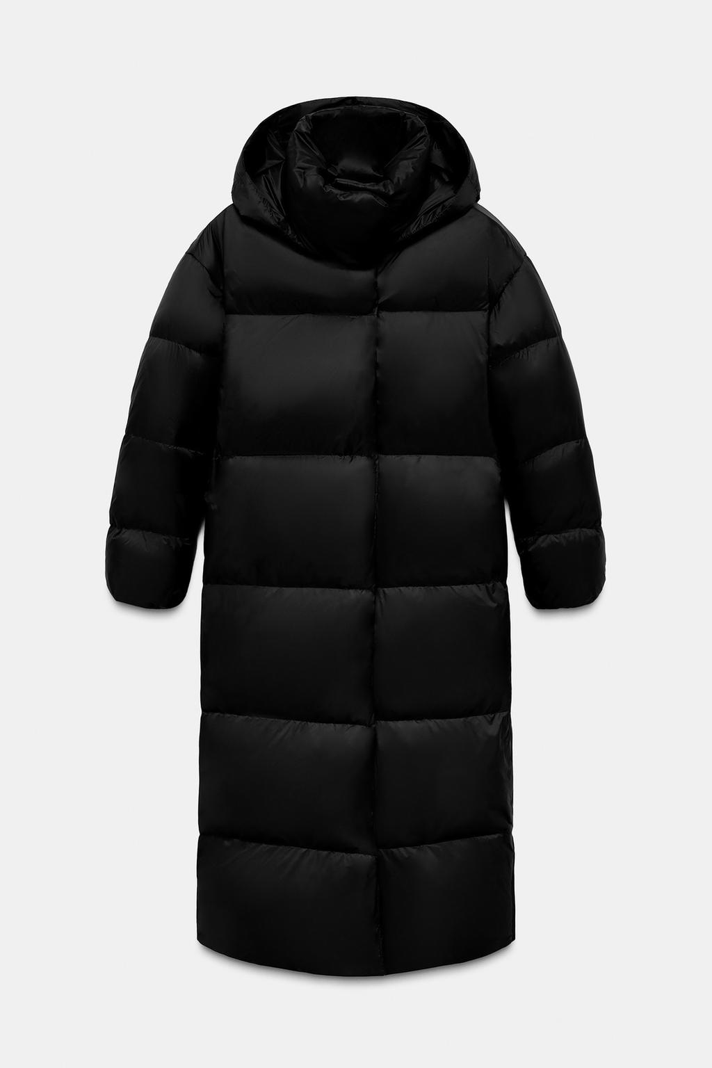 ДЛИННЫЙ ПУХОВИК С КАПЮШОНОМ И ПЕРЧАТКАМИ WATER REPELLENT