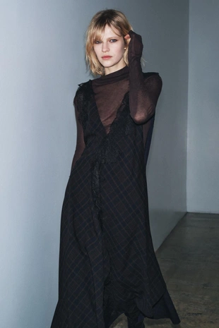 Платье с комбинированным кружевом — ZW COLLECTION LIMITED EDITION- Заказать в России