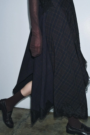 Платье с комбинированным кружевом — ZW COLLECTION LIMITED EDITION- Заказать в России