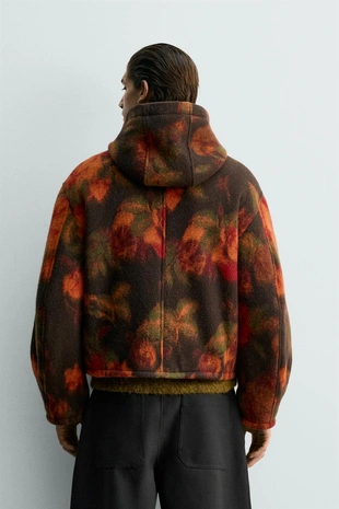 Куртка свободного кроя с капюшоном- Заказать в России