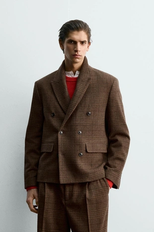 Блейзер BOXY FIT в клетку- Заказать в России