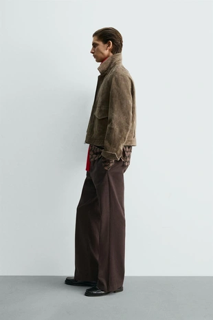 Замшевая куртка свободного кроя- Заказать в России