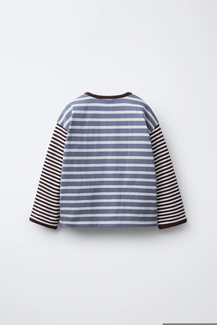 Футболка в полоску с вышивкой сердца