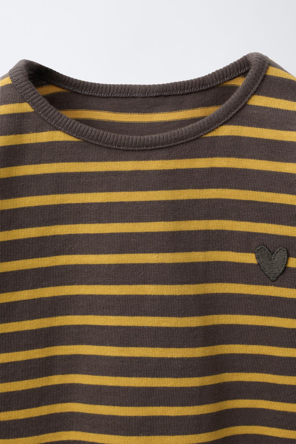 ФУТБОЛКА В ПОЛОСКУ С ВЫШИТЫМ СЕРДЦЕМ