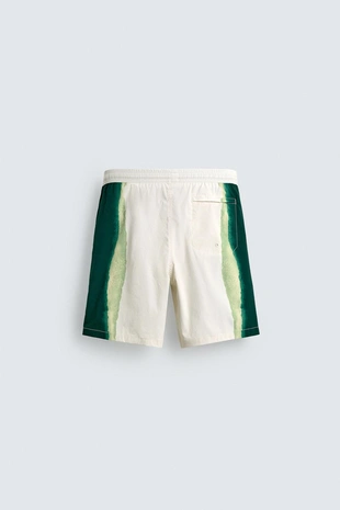 Длинные полосатые плавательные трусы- Заказать в России