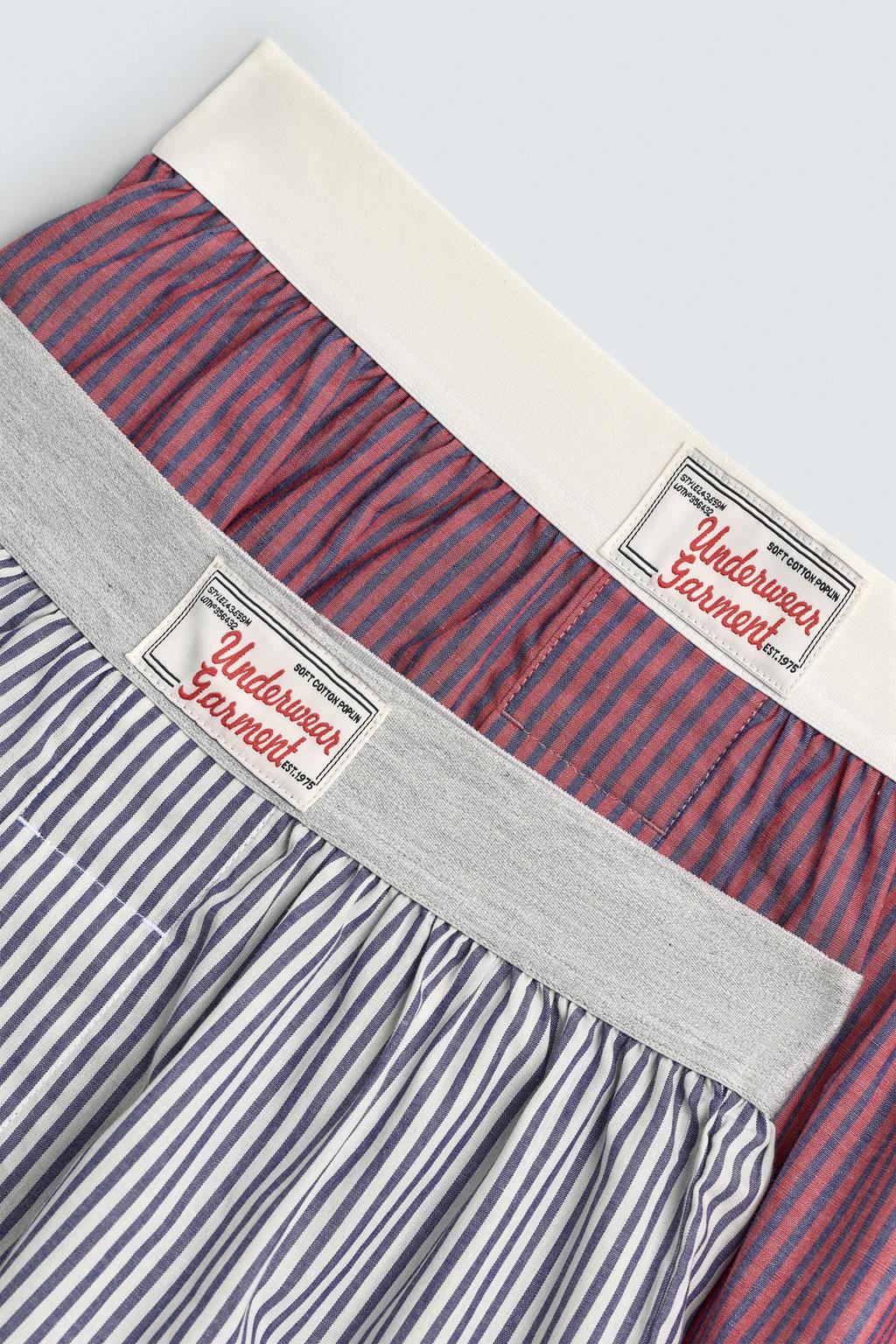 НАБОР ИЗ 2 КОМБИНИРОВАННЫХ ТРУСОВ-БОКСЕРОВ ИЗ ПОПЛИНА