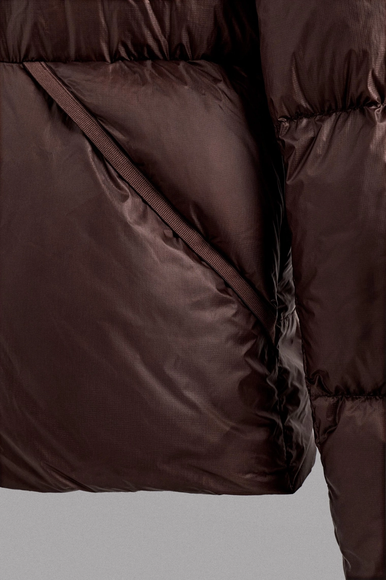Пуховик для горных лыж 100% пуха с бордовым оттенком zara athleticz