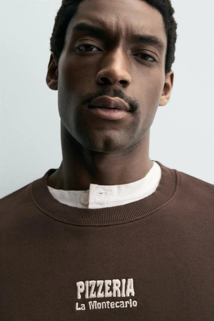 Толстовка с принтом PIZZERIA LA MONTECARLO- Заказать в России