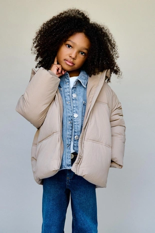 Стеганый пуховик с капюшоном WATER REPELLENT