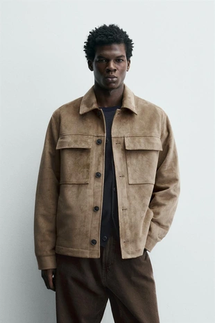 Куртка-рубашка из искусственной замши