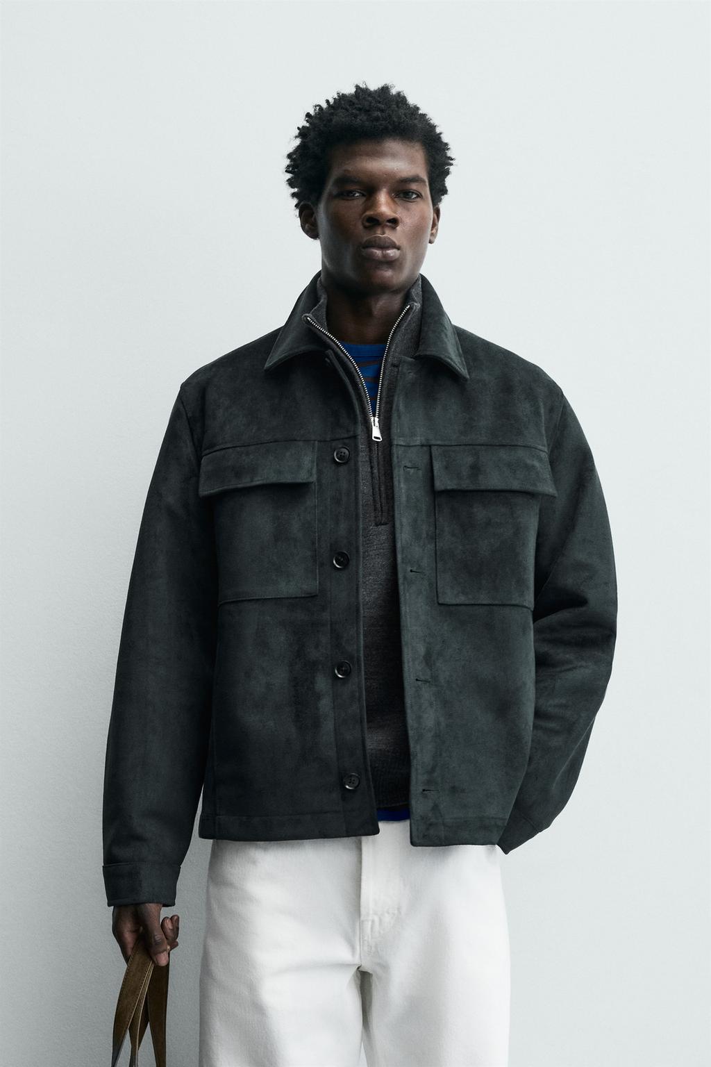 КУРТКА-РУБАШКА ИЗ ИСКУССТВЕННОЙ ЗАМШИ